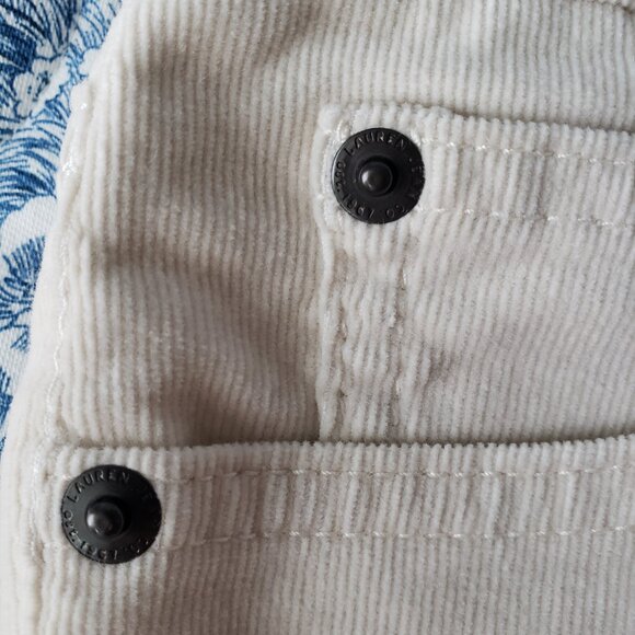 Lauren Ralph Lauren Classic Straight Leg Corduroy Ivory Pants - Picture 5 of 9